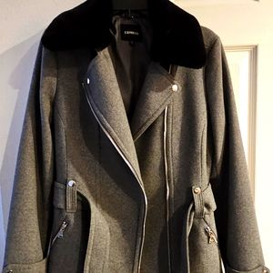 Express Belted Wool Blend Belted Jacket.